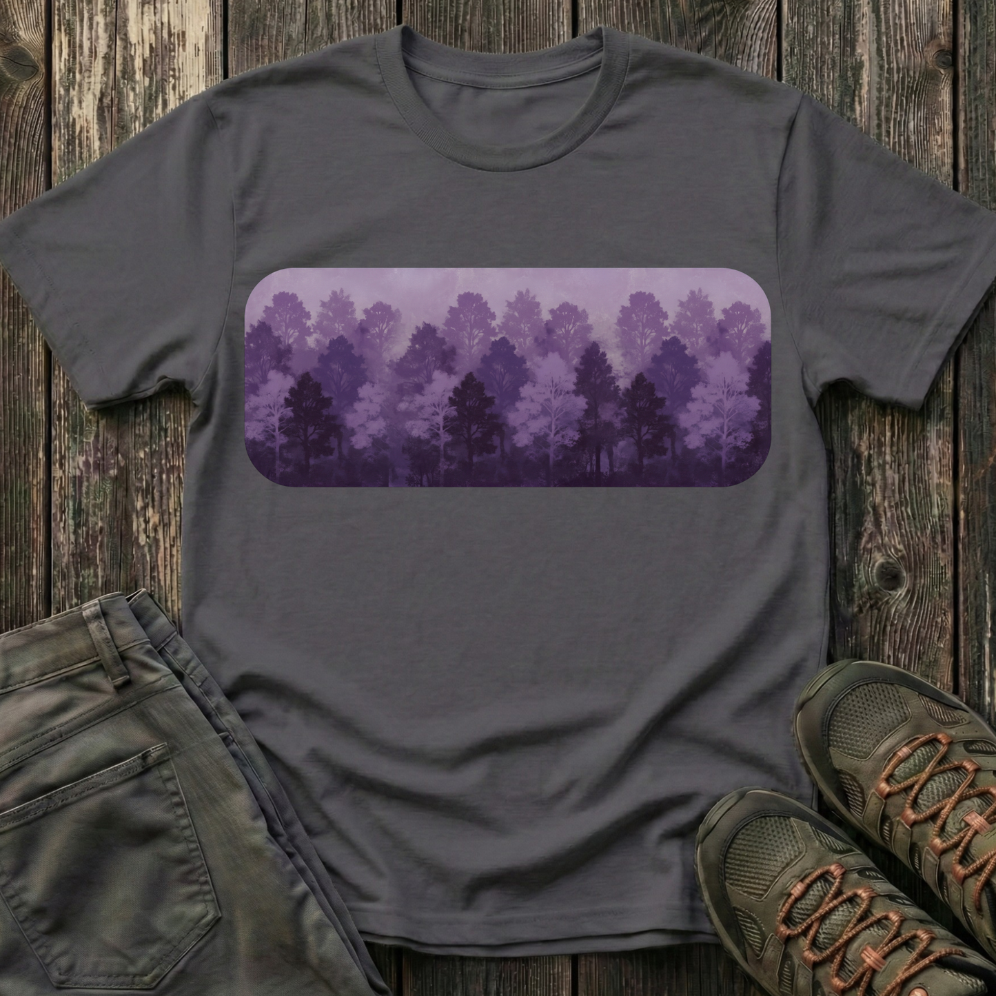 Purple Forest Oil Painting T-shirt
