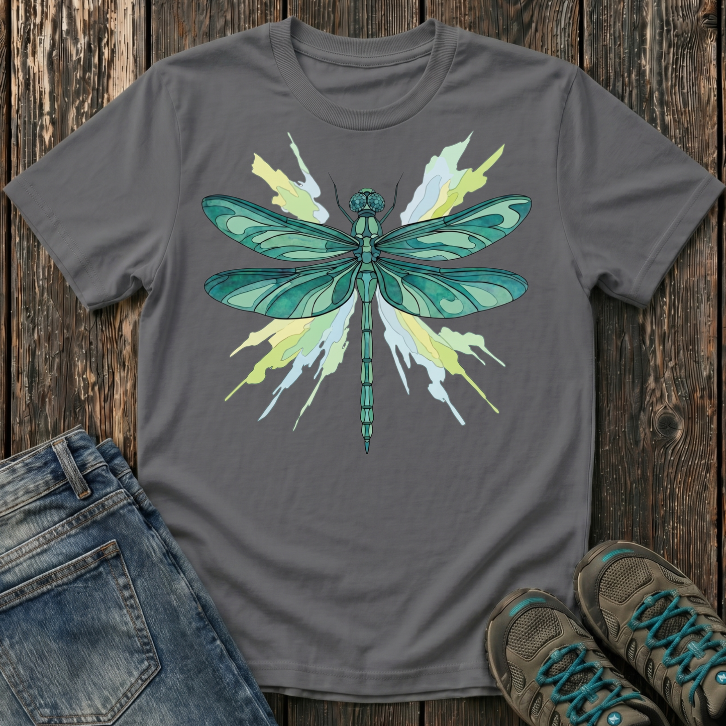 Children's Dragonfly Teal Splash T-shirt