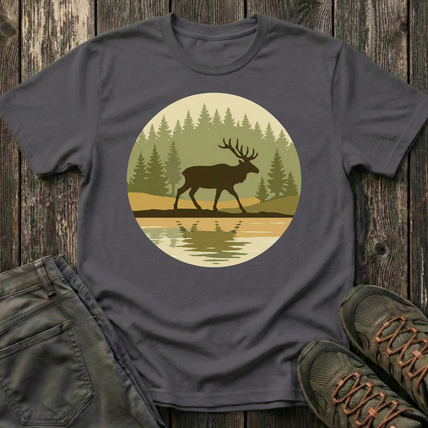 Elk Forest Reflection T-shirt