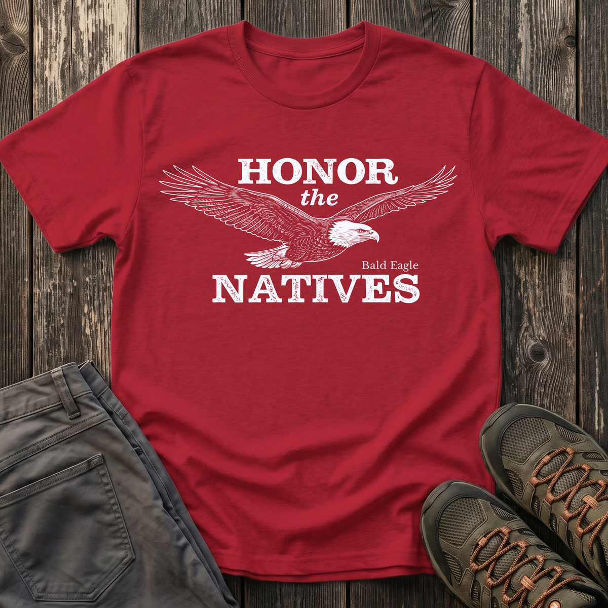 Honor The Natives Bald Eagle T-shirt White