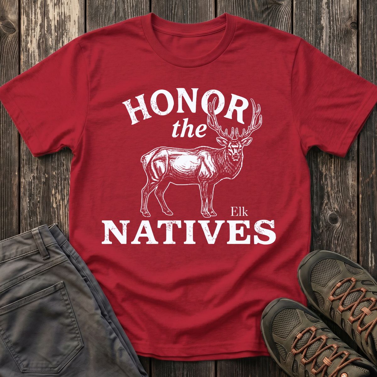 Honor The Natives Elk T-shirt White