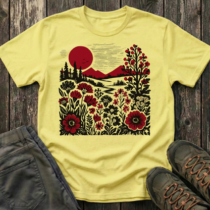 Burgundy Sunset Flora T-shirt