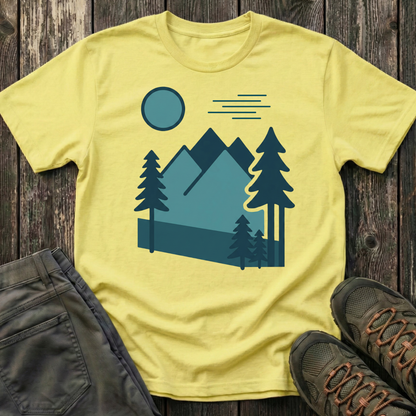 Minimalist Blues Landscape T-shirt
