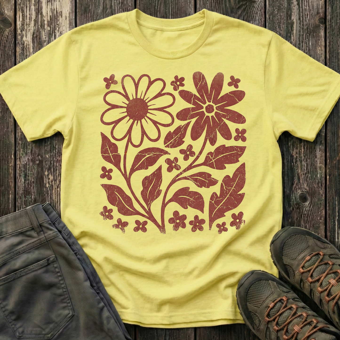 Crimson Flora T-shirt