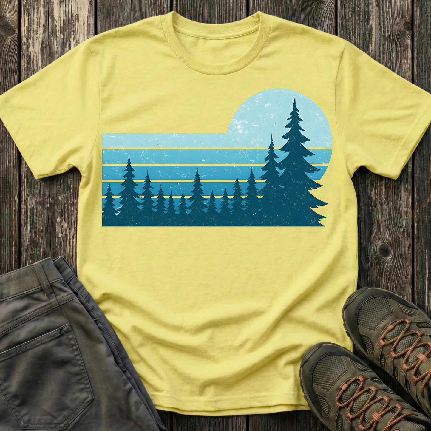 Retro Teal Sunset T-shirt