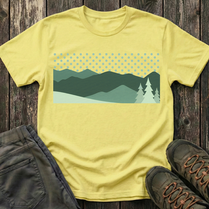 Minimalist Green Mountain Landscape T-shirt