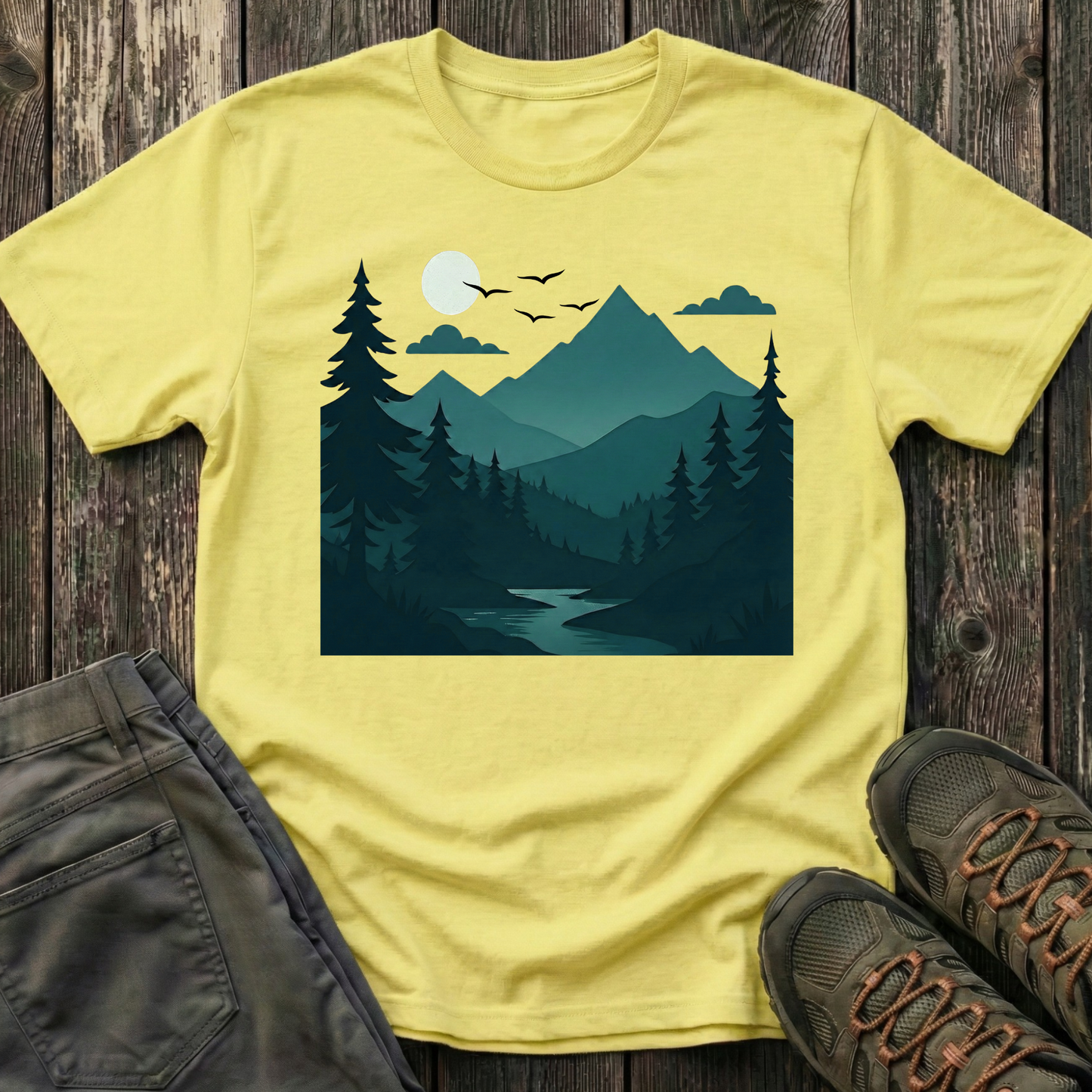 Dark Night Mountain Landscape T-shirt