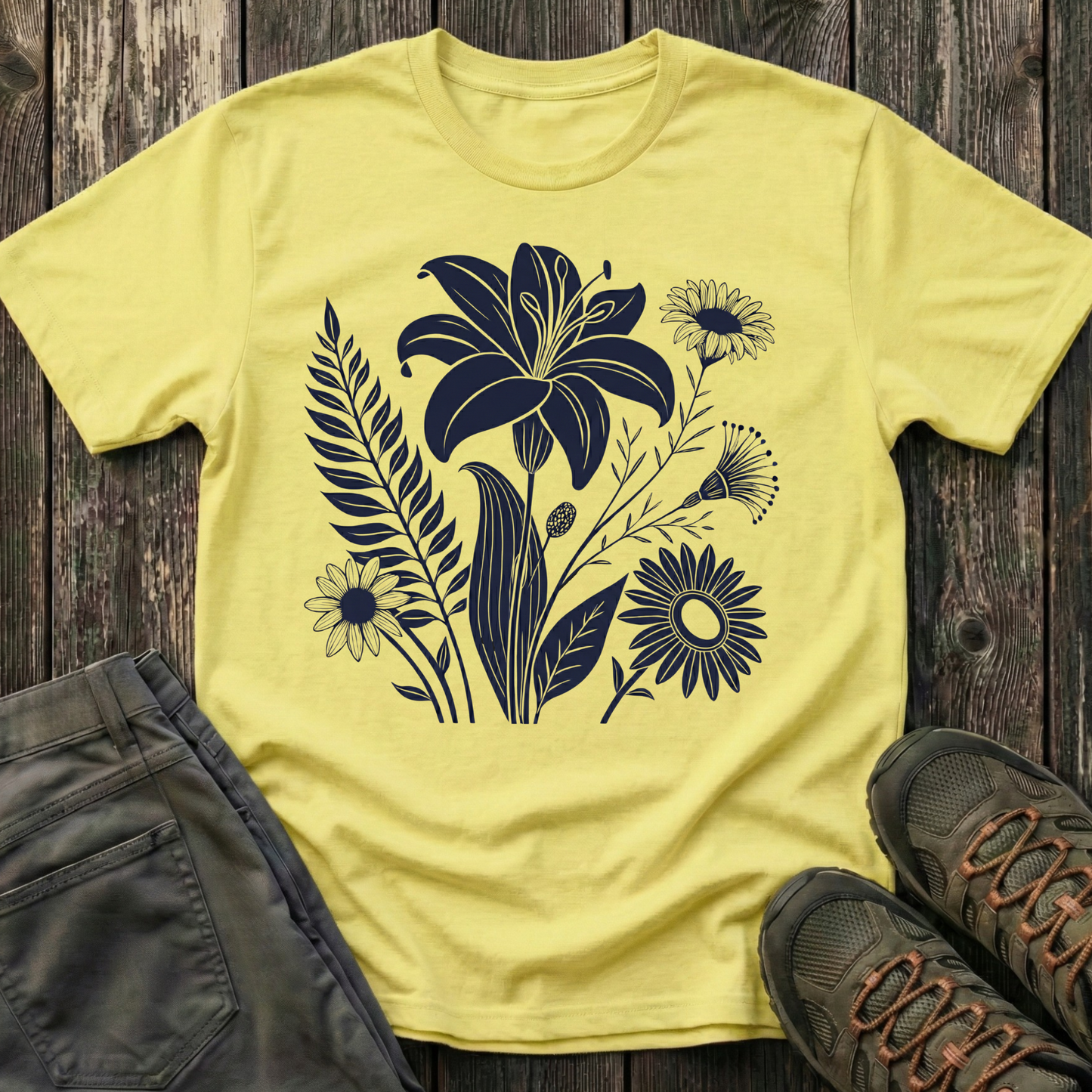 Flower Medley Ink Print T-shirt