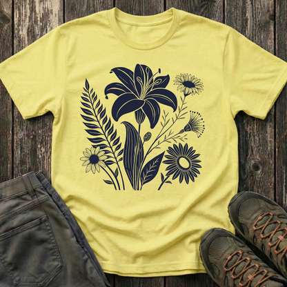 Flower Medley Ink Print T-shirt