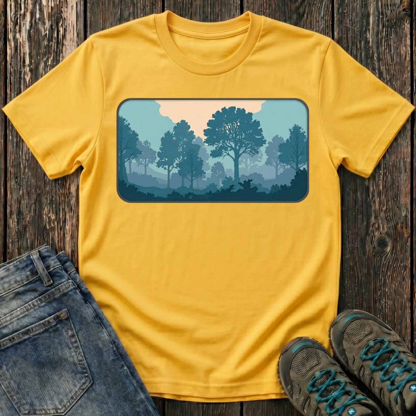 Children's Forest in Teals T-shirt