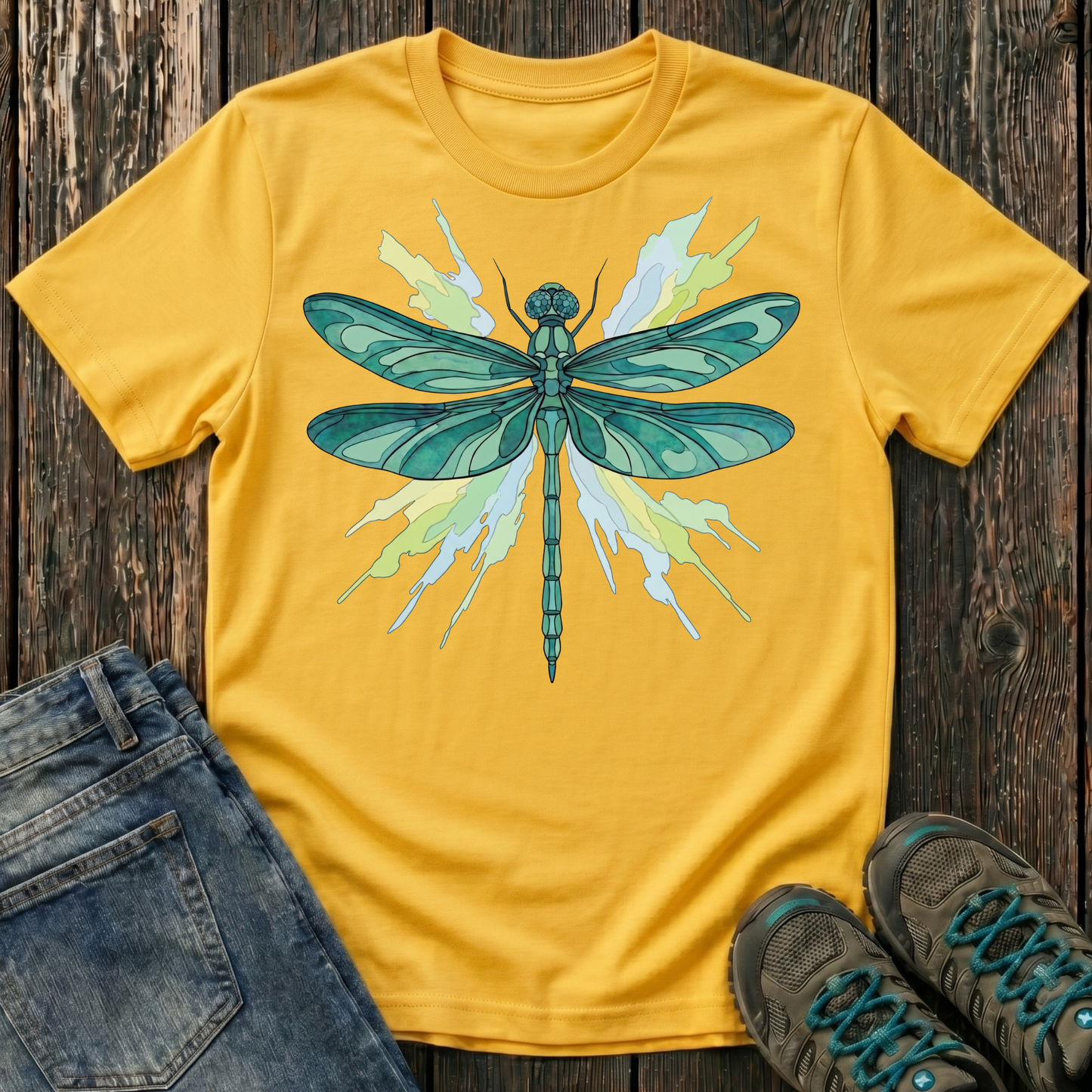 Children's Dragonfly Teal Splash T-shirt