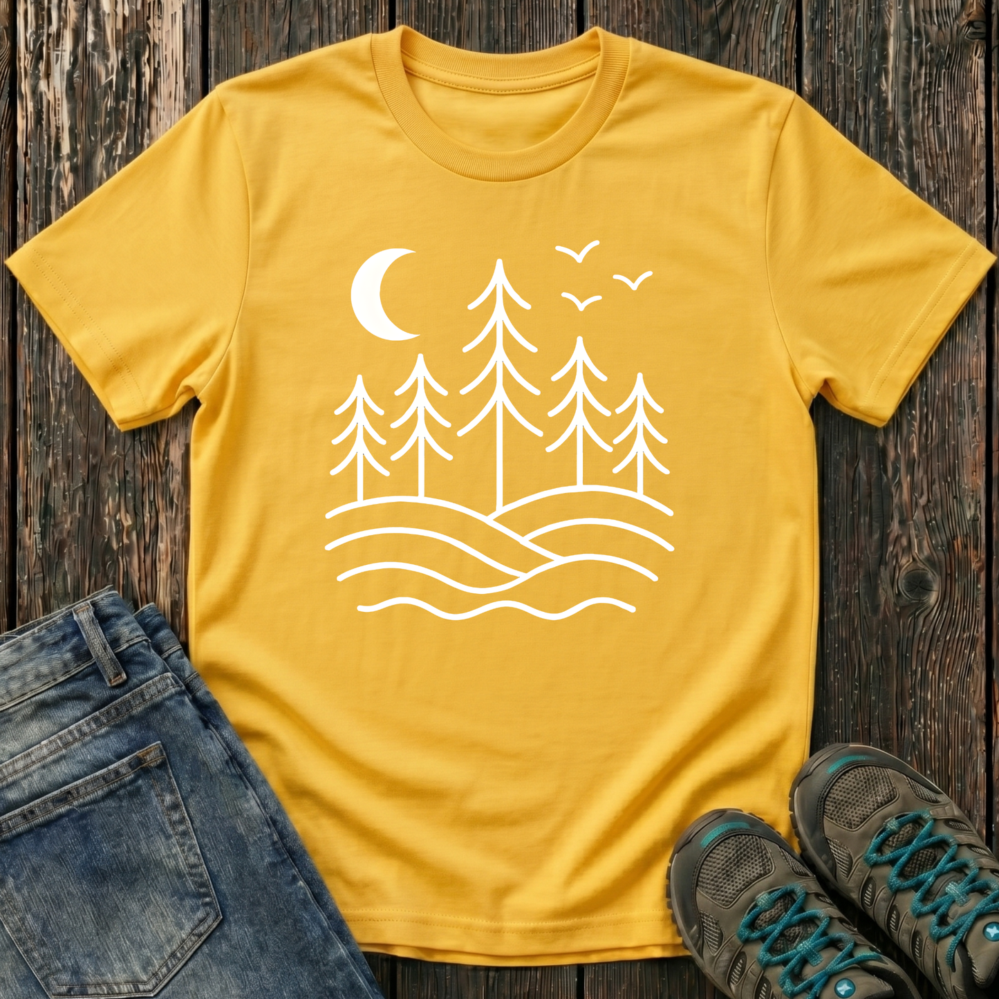 Children's Pines Under Moon T-shirt