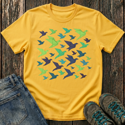 Children's Origami Birds Winter T-shirt