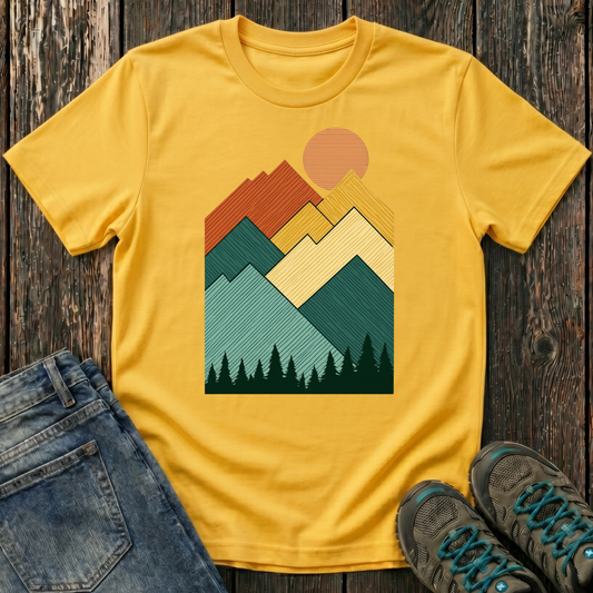 Children's Lined Mountain Sunset T-shirt