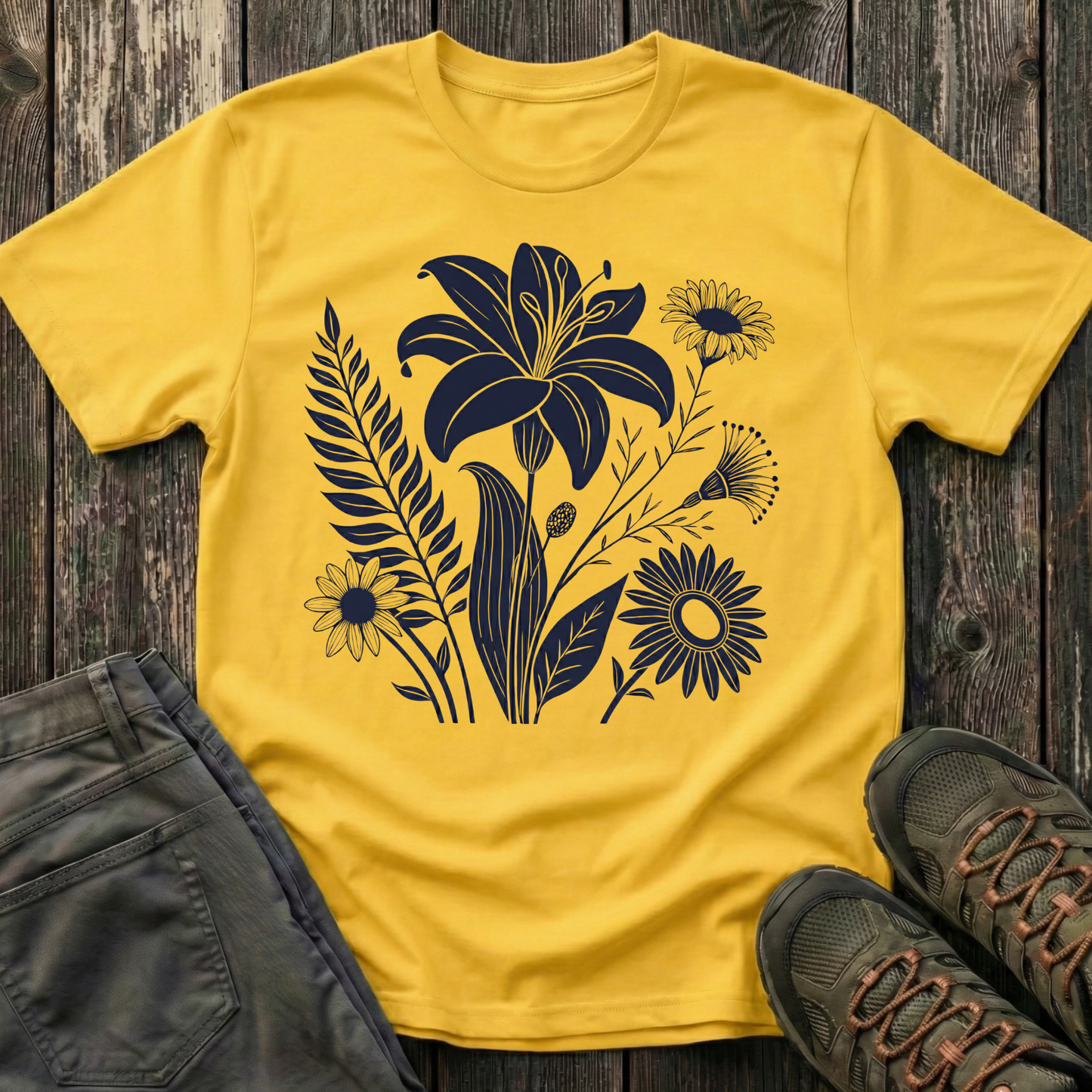 Flower Medley Ink Print T-shirt