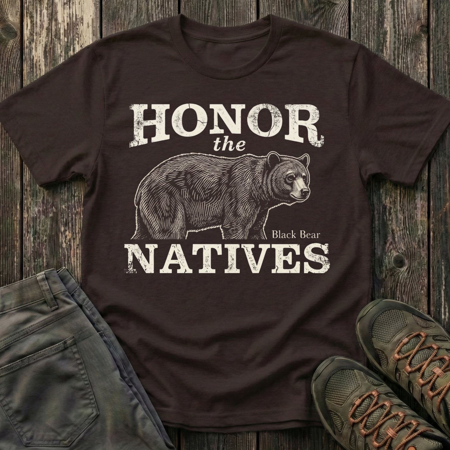 Honor The Natives Black Bear T-shirt