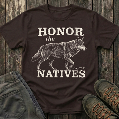 Honor The Natives Grey Wolf T-shirt