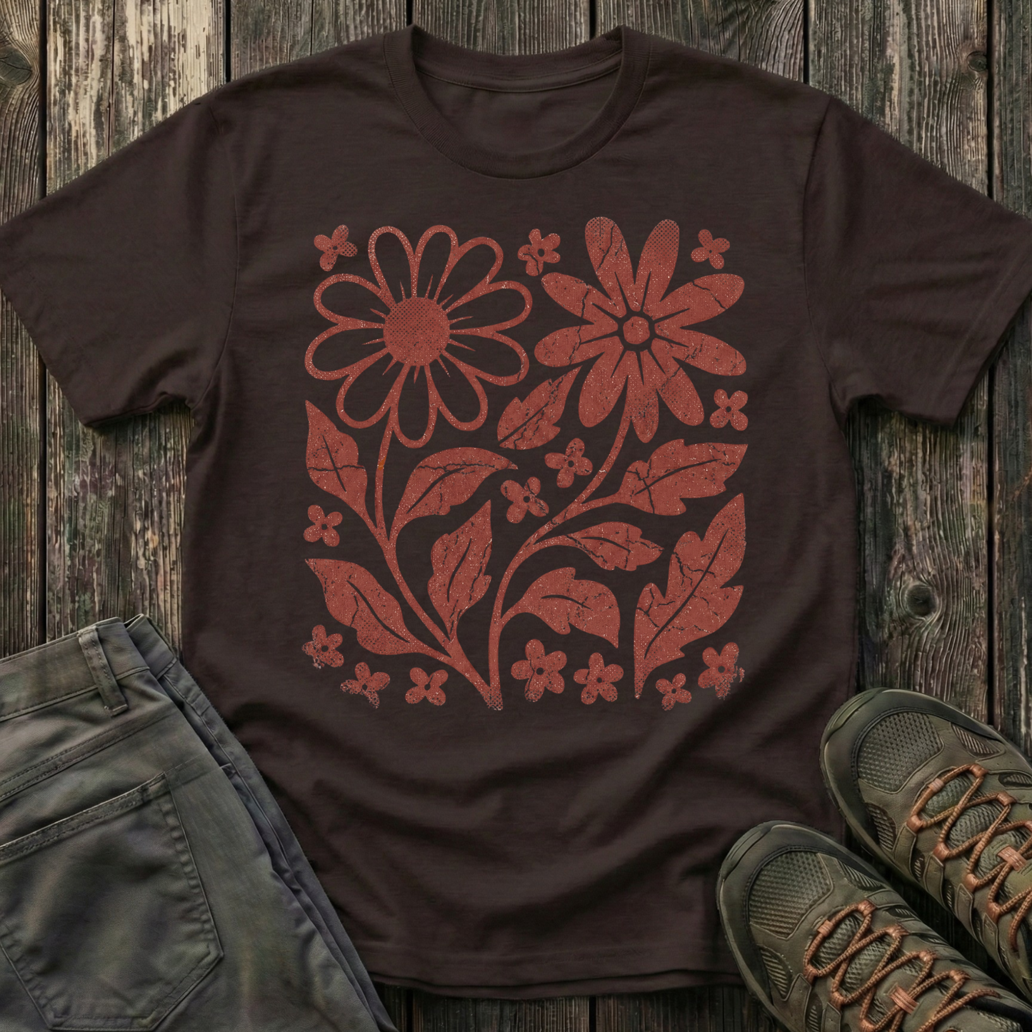 Crimson Flora T-shirt