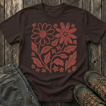 Crimson Flora T-shirt