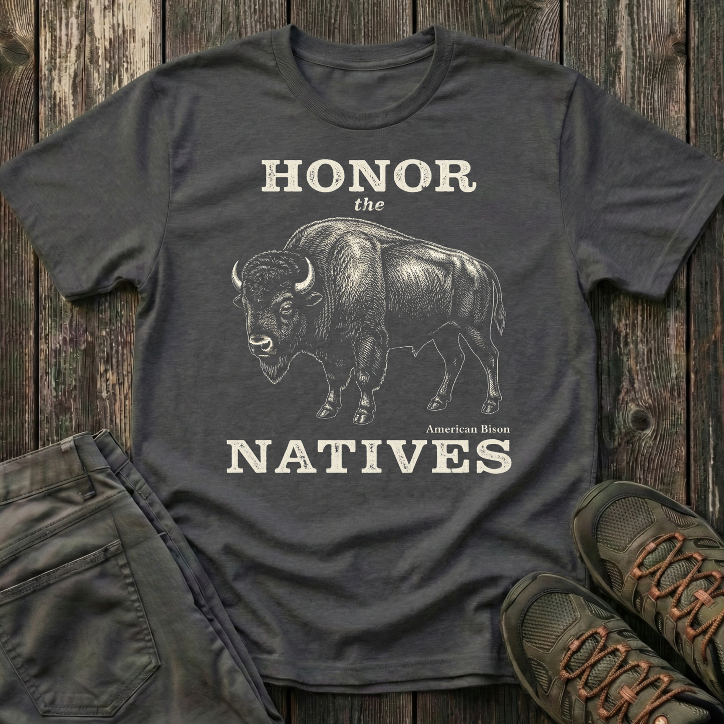 Honor The Natives Bison T-shirt