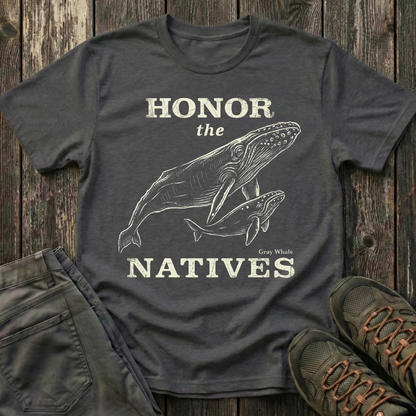 Honor The Natives Gray Whale T-shirt