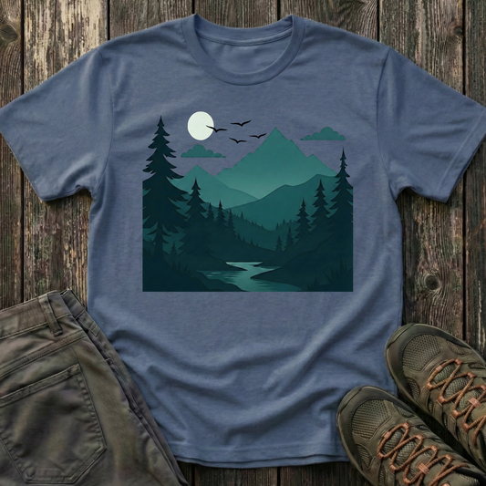 Dark Night Mountain Landscape T-shirt