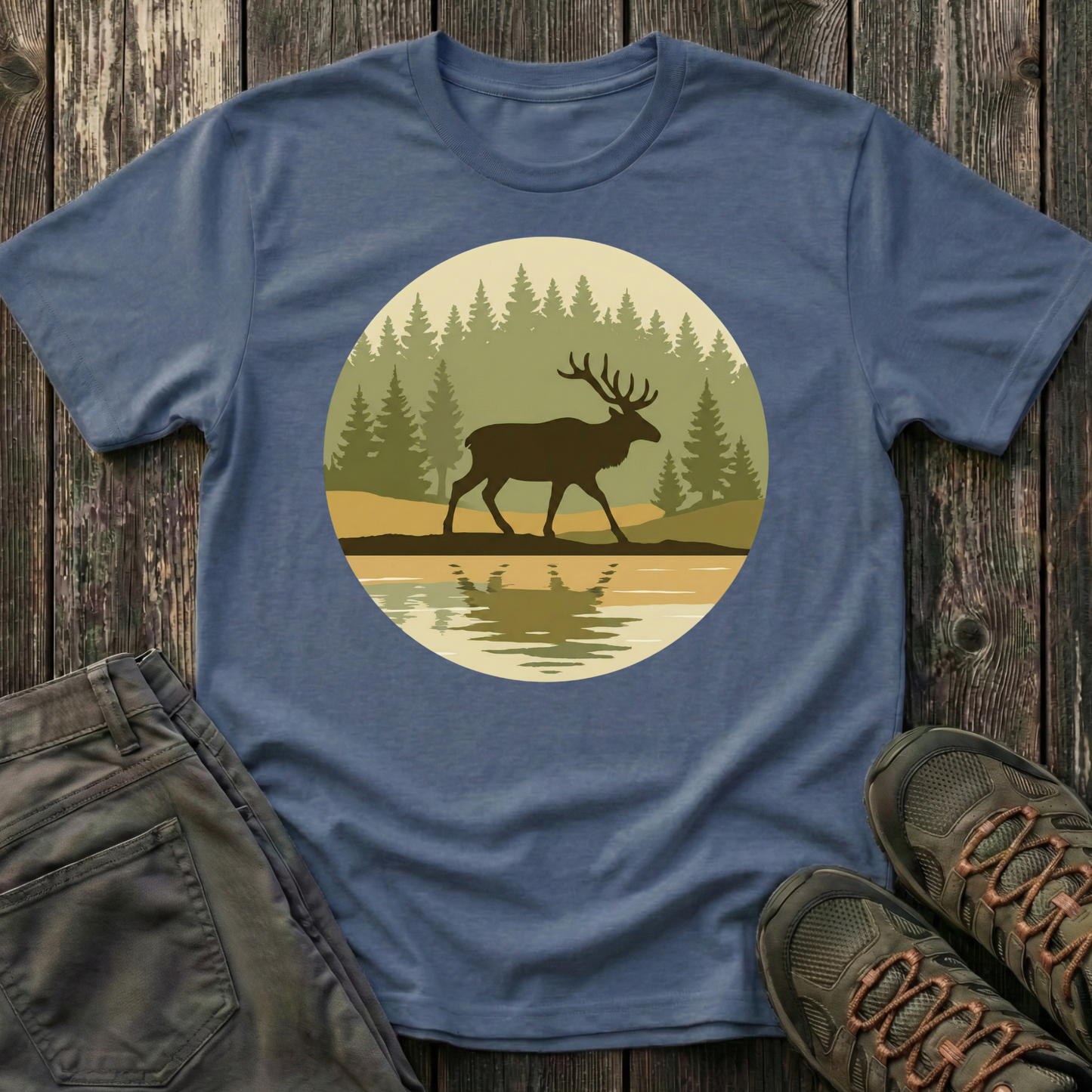 Elk Forest Reflection T-shirt