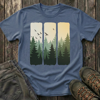 Sunlit Forest Brushstrokes T-shirt