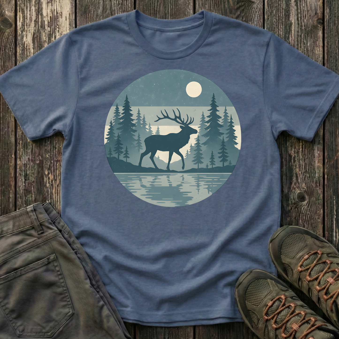 Elk Under Moonlight T-shirt