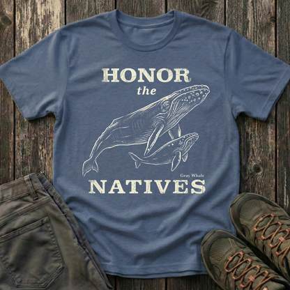 Honor The Natives Gray Whale T-shirt