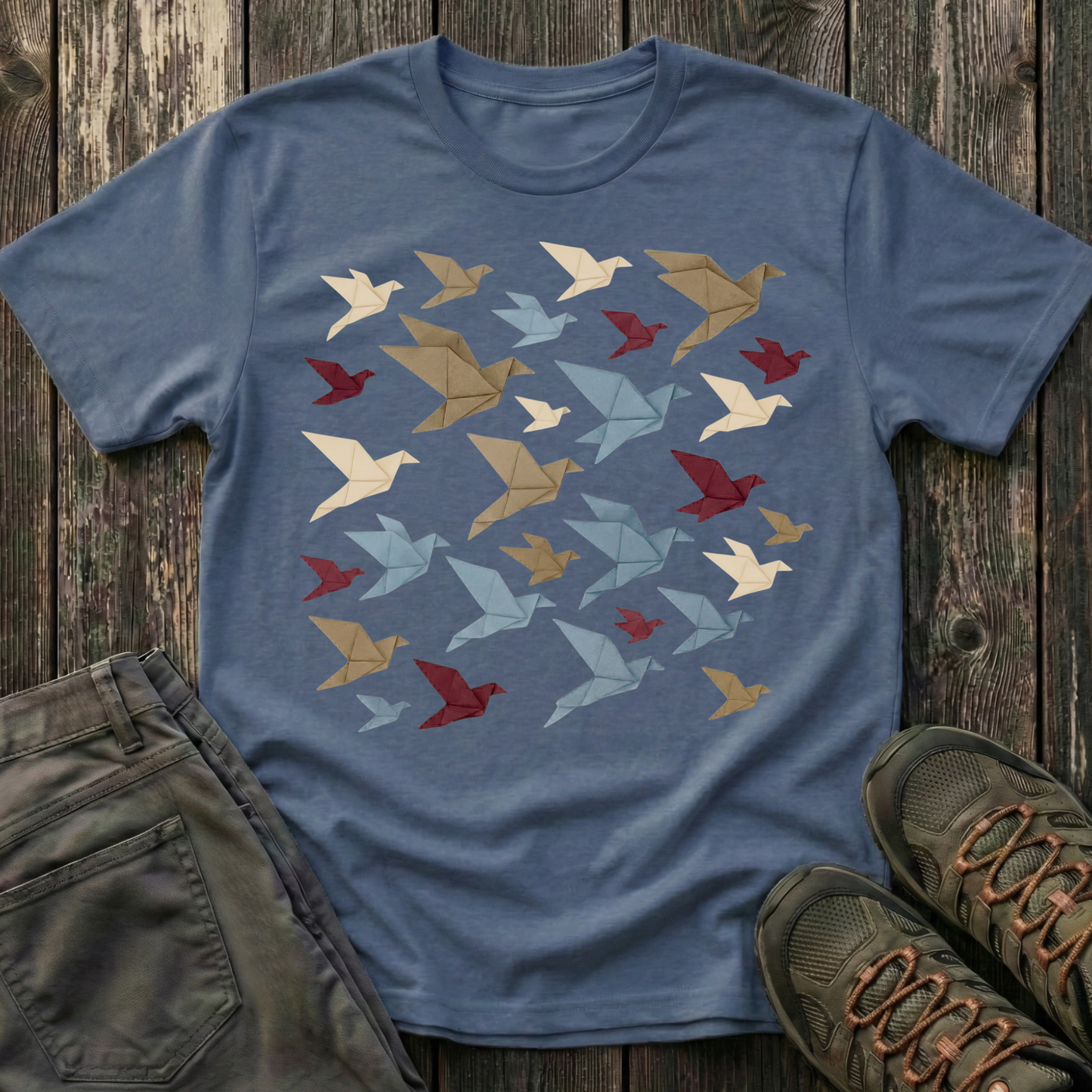 Origami Flock Of Birds T-shirt
