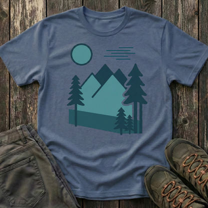 Minimalist Blues Landscape T-shirt