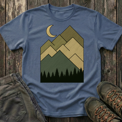 Moon Over Lined Mountains T-shirt
