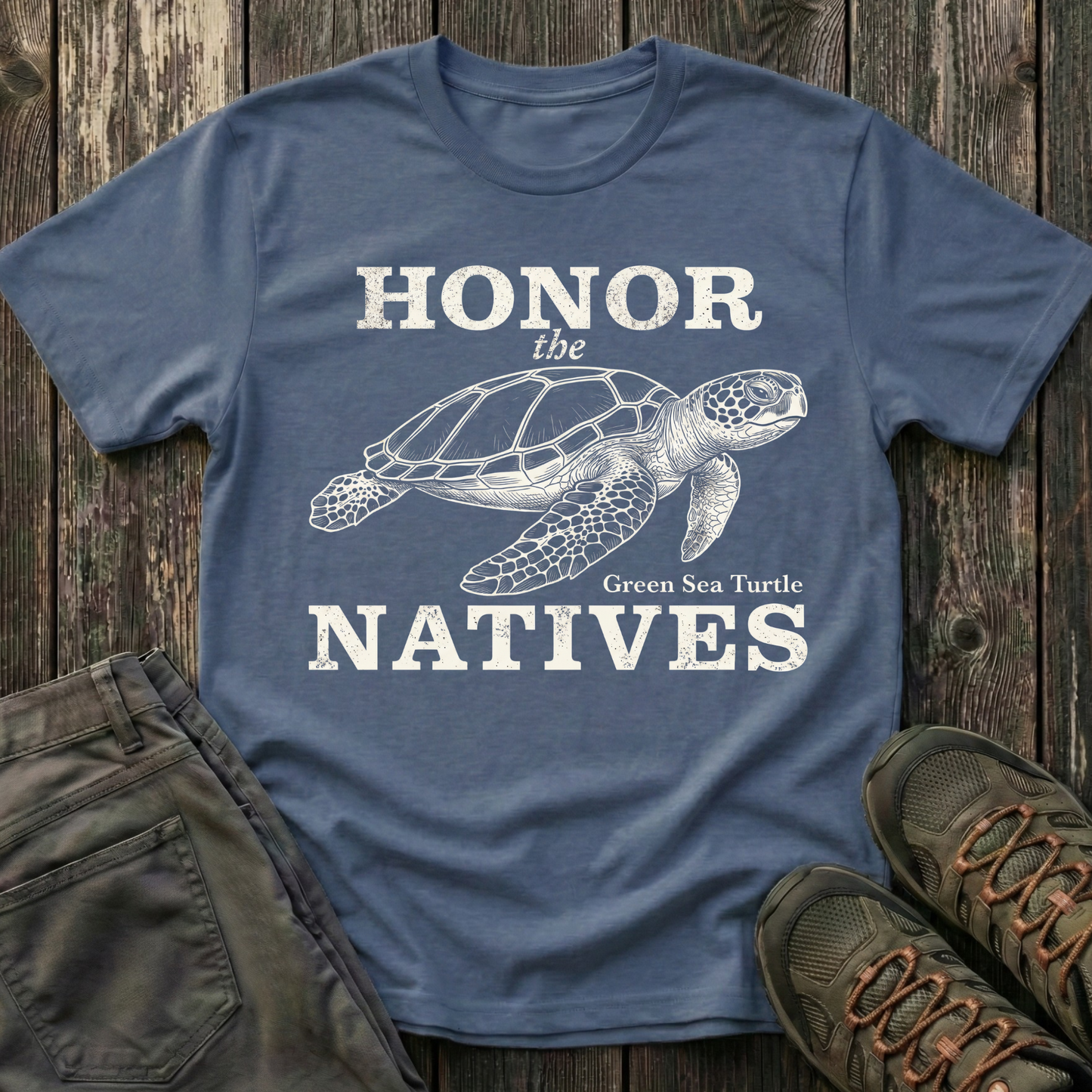 Honor The Natives Green Sea Turtle T-shirt