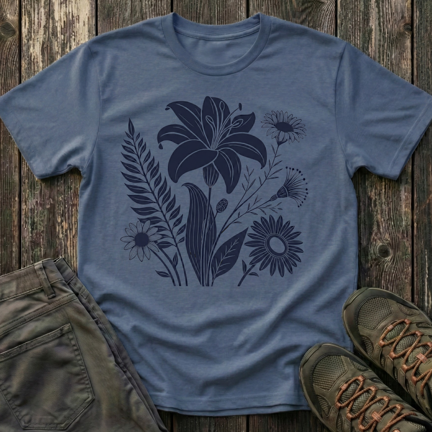 Flower Medley Ink Print T-shirt