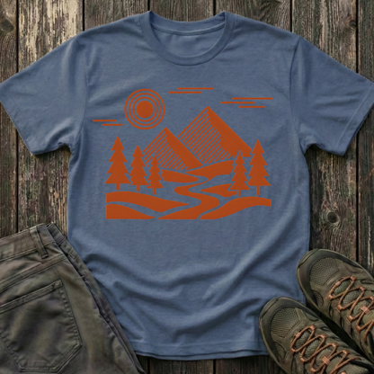 Geometric Red Landscape T-shirt