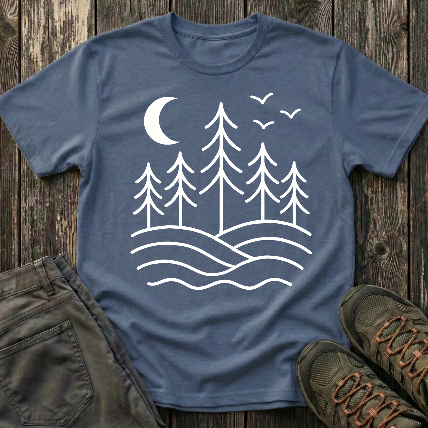 Pines Under Moon T-shirt