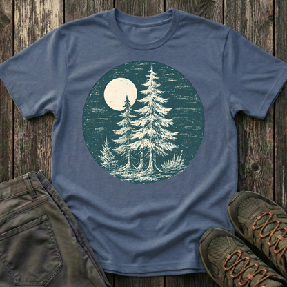 Hand Stamped Moonlit Forest T-shirt
