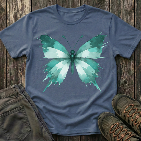Watercolor Teal Butterfly T-shirt