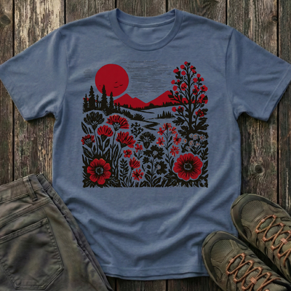 Burgundy Sunset Flora T-shirt