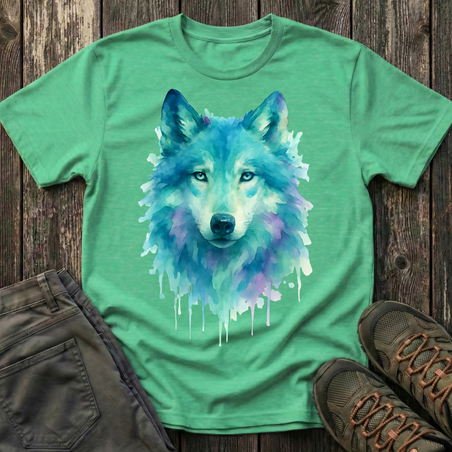 Watercolor Wolf Portrait T-shirt