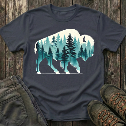 Snowbound Bison Landscape T-shirt