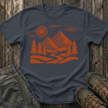 Geometric Red Landscape T-shirt