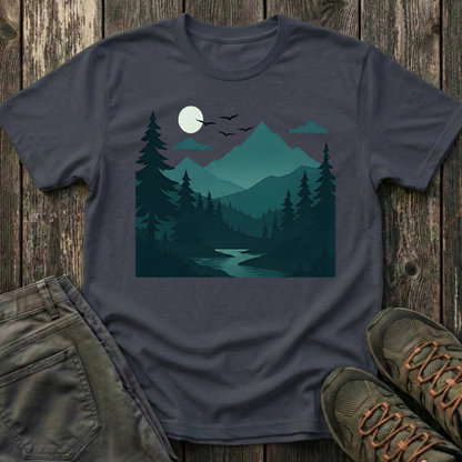 Dark Night Mountain Landscape T-shirt