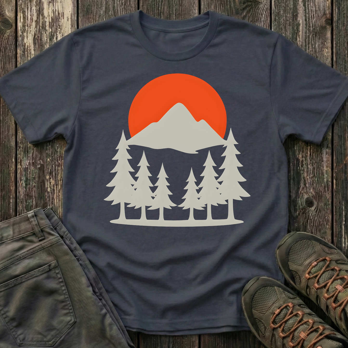 Grey Mountain Silhouette At Sunset T-shirt