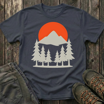 Grey Mountain Silhouette At Sunset T-shirt