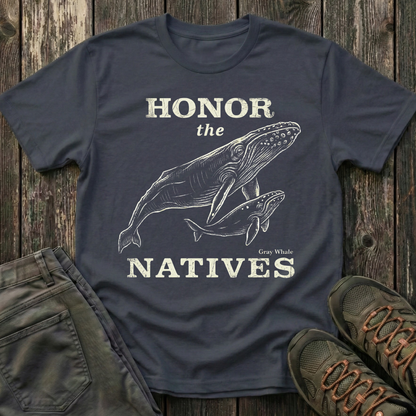 Honor The Natives Gray Whale T-shirt