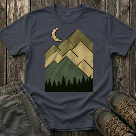 Moon Over Lined Mountains T-shirt