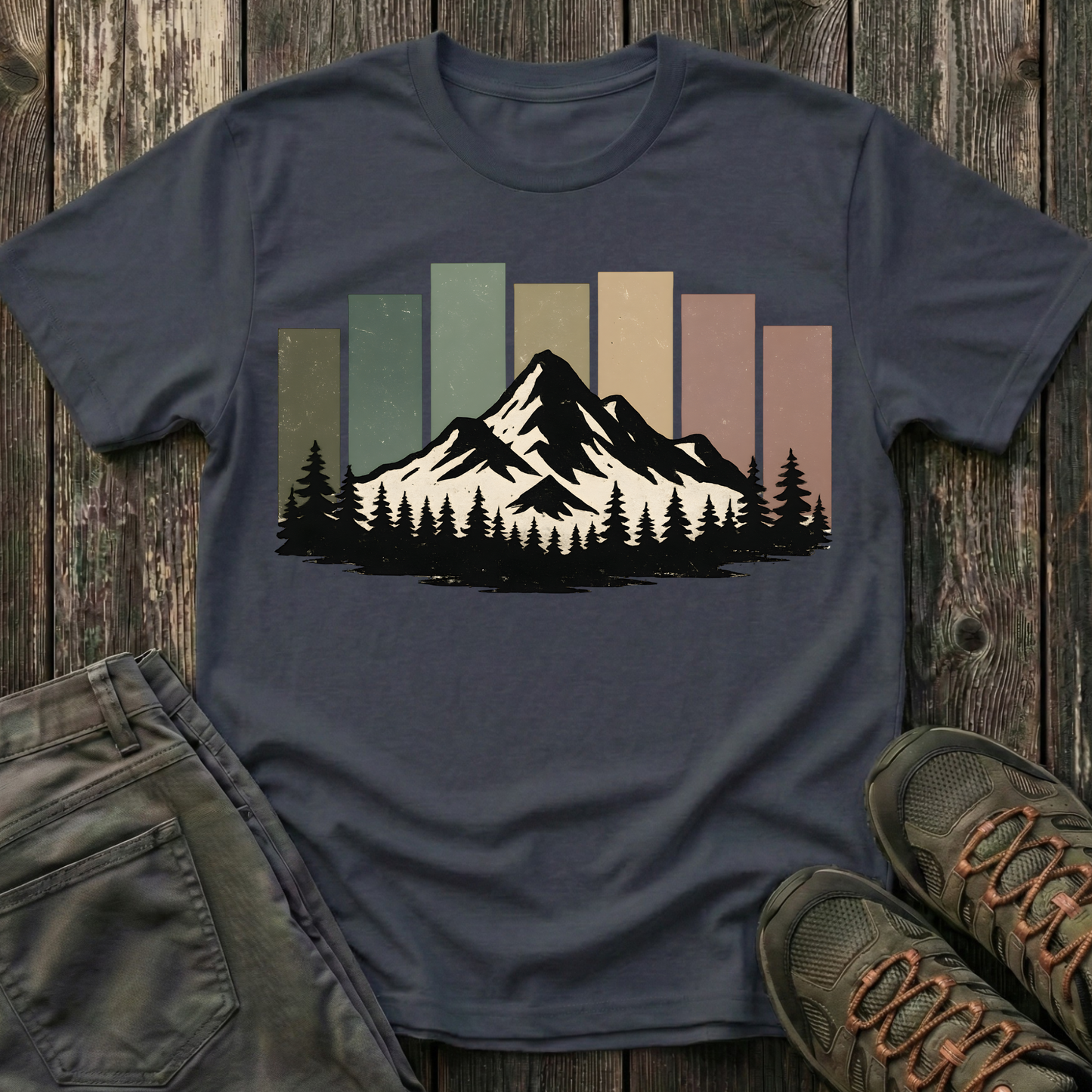 Mountain Peak Earth Tones T-shirt
