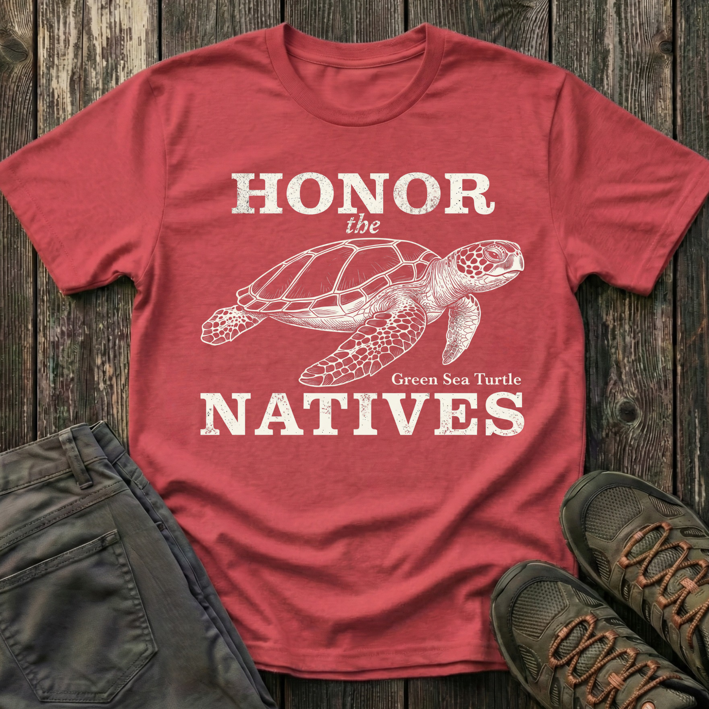 Honor The Natives Green Sea Turtle T-shirt